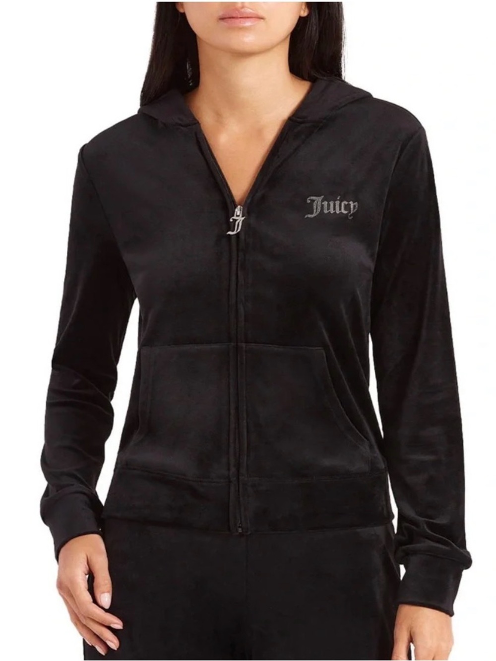 Juicy Couture Long Sleeved Velour Zip Up Hoodie